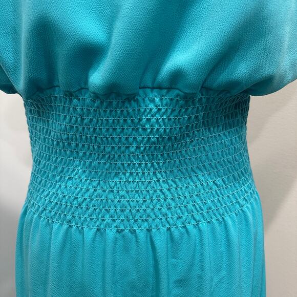 Draper James Mint Green Flutter Sleeve Shirred Blouson Maxi Dress Coastal Preppy - Picture 9 of 11